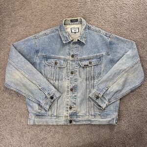 VTG Turtle Creek Casino Lee Jacket Men Sz:L Blue Denim Coat Rancher Outdoors 90s